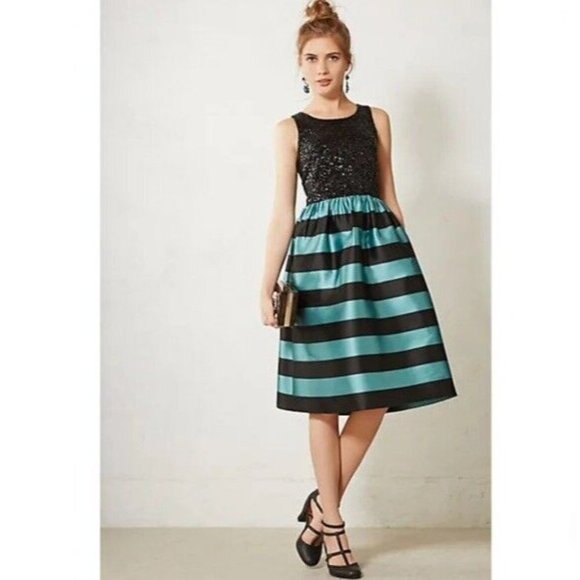 Anthropologie Dresses & Skirts - Anthropologie Starlit Stripes Dress By Leifsdottir, Stunning Sequence Dress Sz 4